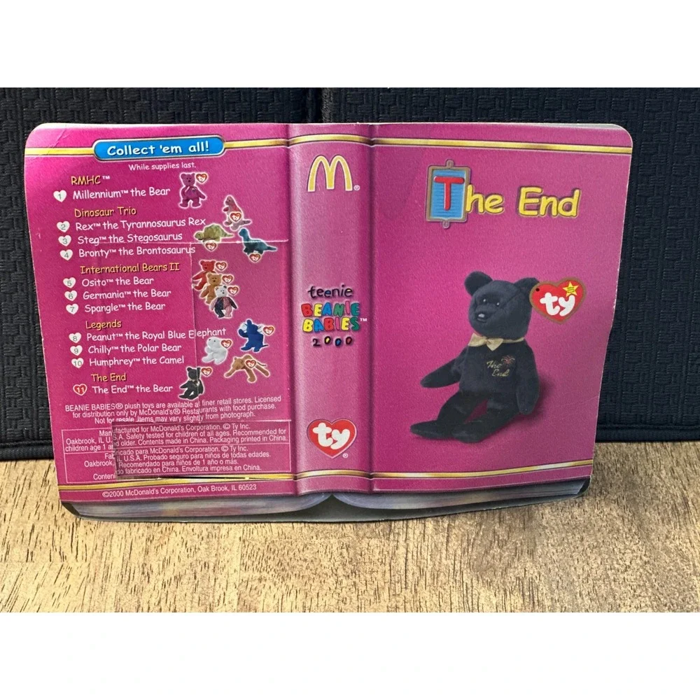 The End the Bear McDonalds TY The End Teenie Beanie Baby 1999 Rare Retired NIB‎